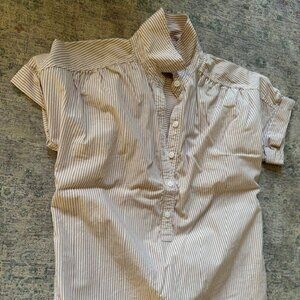 J Crew Relaxed-fit Short Sleeve Cotton Poplin Popover